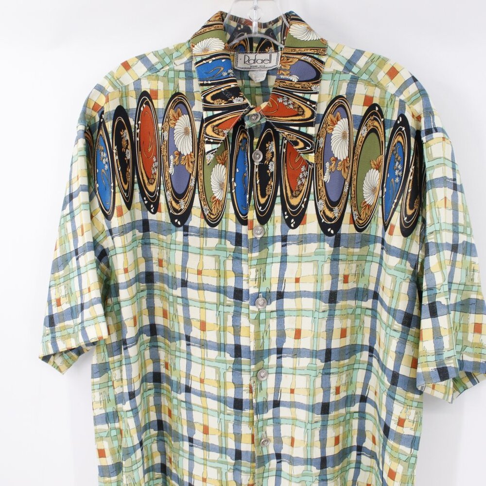 Vintage Rafael shirt mens small Retro Western Style hawaiian disco short sleeve